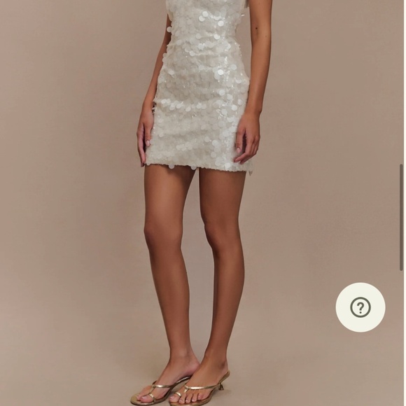 NWT Meshki Romilly Sequin Mini Dress Ivory Size Small - Picture 5 of 9